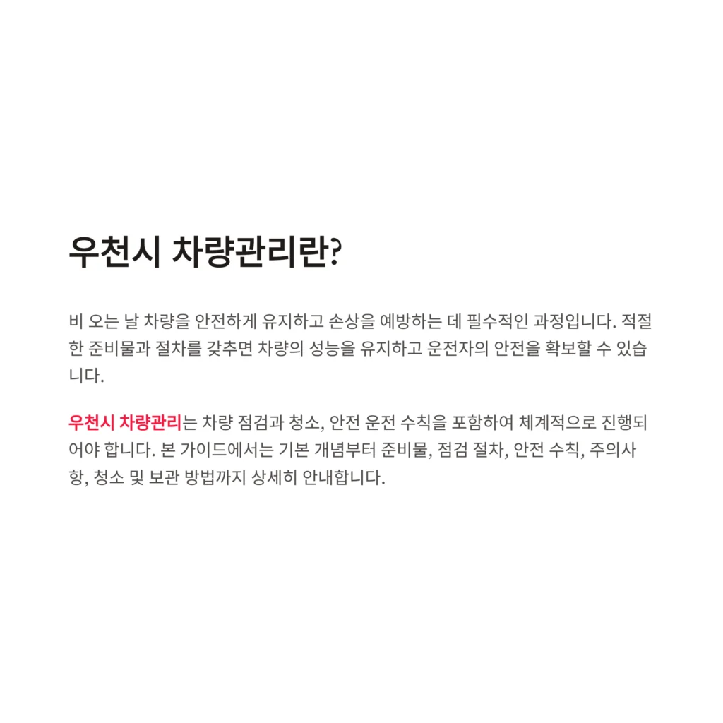 우천시 차량관리